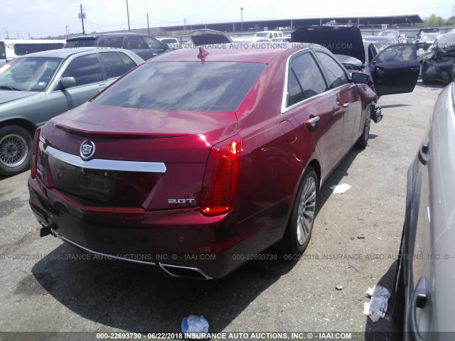 1G6AR5SX3E0194745 - 2014 CADILLAC CTS LUXURY COLLECTION RED photo 4