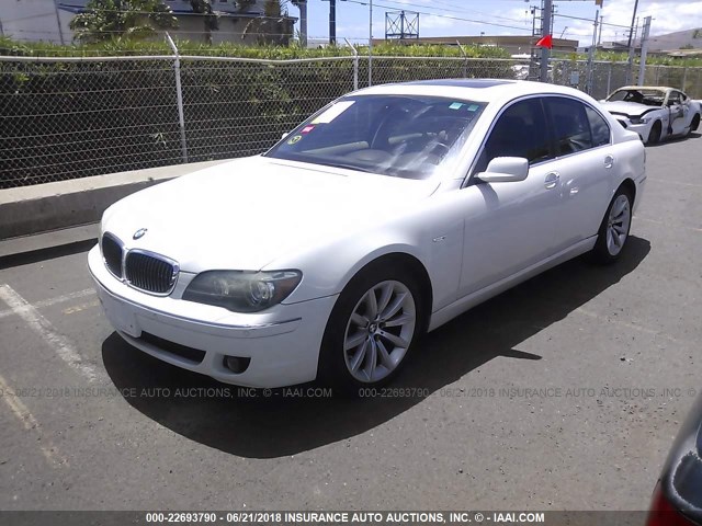 WBAHL83578DT13435 - 2008 BMW 750 I WHITE photo 2