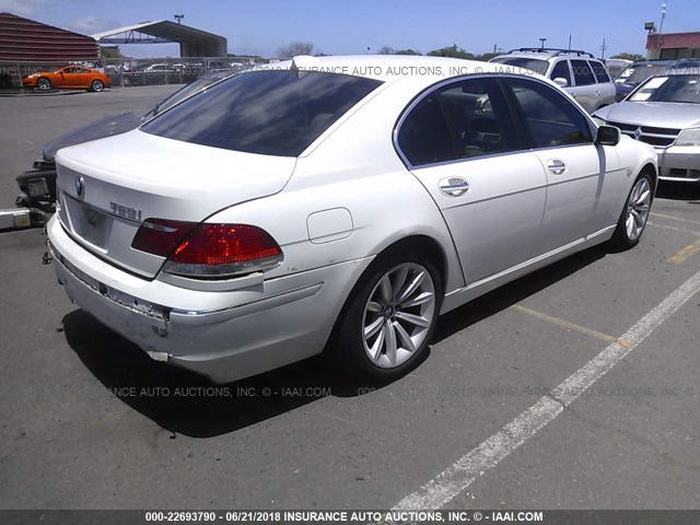 WBAHL83578DT13435 - 2008 BMW 750 I WHITE photo 4