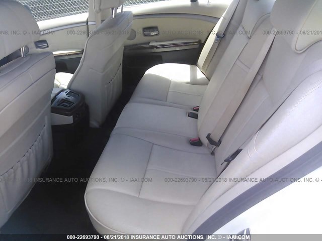 WBAHL83578DT13435 - 2008 BMW 750 I WHITE photo 8