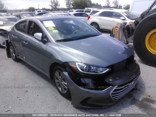 KMHD84LF4JU471365 - 2018 HYUNDAI ELANTRA SEL/VALUE/LIMITED GRAY photo 1