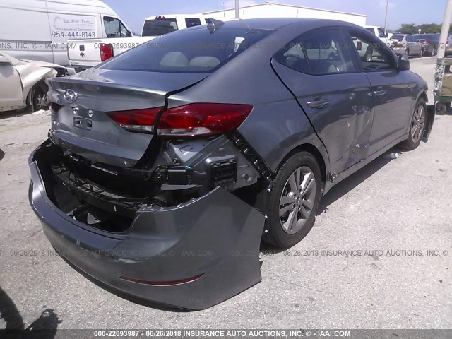 KMHD84LF4JU471365 - 2018 HYUNDAI ELANTRA SEL/VALUE/LIMITED GRAY photo 4