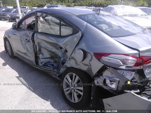 KMHD84LF4JU471365 - 2018 HYUNDAI ELANTRA SEL/VALUE/LIMITED GRAY photo 6