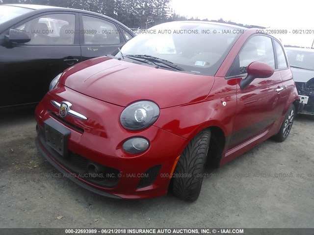 3C3CFFFH8FT544824 - 2015 FIAT 500 ABARTH RED photo 2