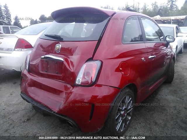 3C3CFFFH8FT544824 - 2015 FIAT 500 ABARTH RED photo 4