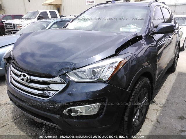 5XYZU3LB6FG291598 - 2015 HYUNDAI SANTA FE SPORT  BLUE photo 2