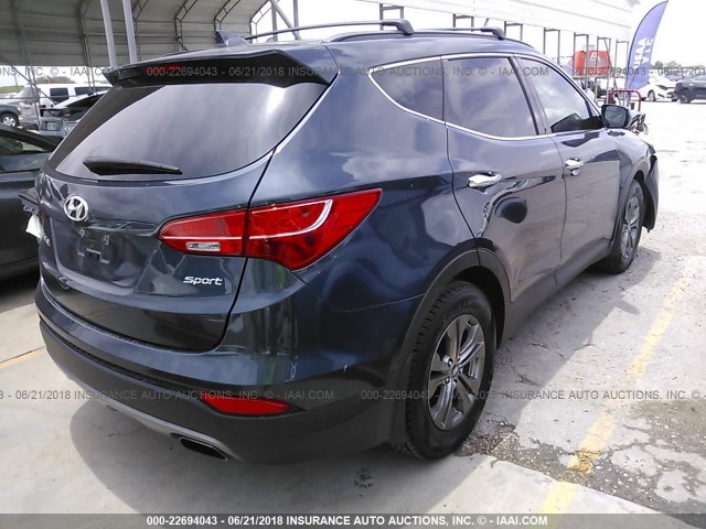 5XYZU3LB6FG291598 - 2015 HYUNDAI SANTA FE SPORT  BLUE photo 4