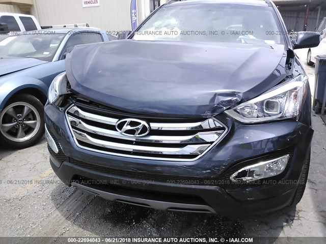 5XYZU3LB6FG291598 - 2015 HYUNDAI SANTA FE SPORT  BLUE photo 6