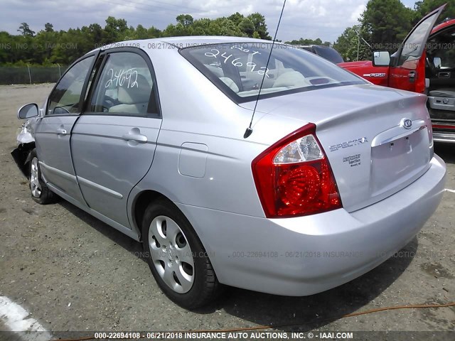 KNAFE121155169281 - 2005 KIA NEW SPECTRA LX/EX SILVER photo 3