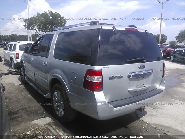 1FMJK1K50BEF18530 - 2011 FORD EXPEDITION EL LIMITED SILVER photo 3