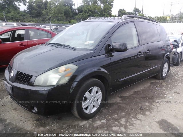 5N1BV28U55N135462 - 2005 NISSAN QUEST S/SE/SL BLACK photo 2