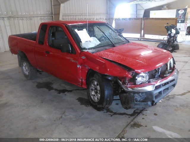 1N6DD26S2YC435989 - 2000 NISSAN FRONTIER KING CAB XE RED photo 1