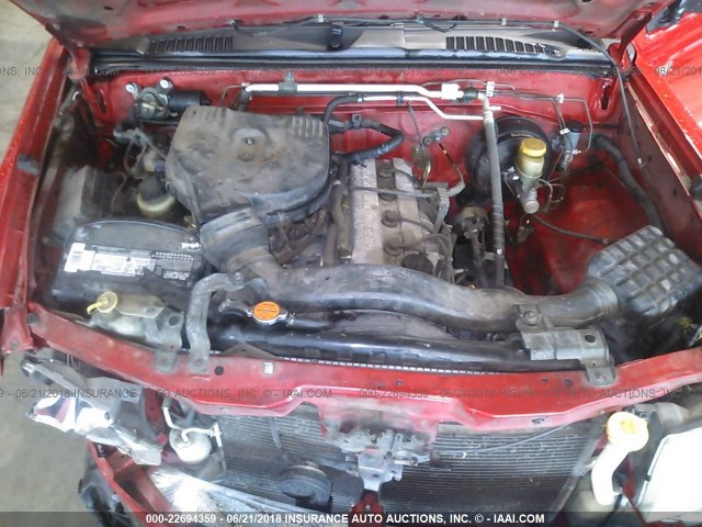 1N6DD26S2YC435989 - 2000 NISSAN FRONTIER KING CAB XE RED photo 10
