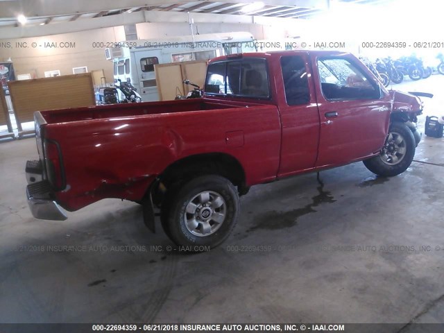 1N6DD26S2YC435989 - 2000 NISSAN FRONTIER KING CAB XE RED photo 4