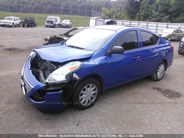 3N1CN7AP1FL819827 - 2015 NISSAN VERSA S/S PLUS/SV/SL BLUE photo 2