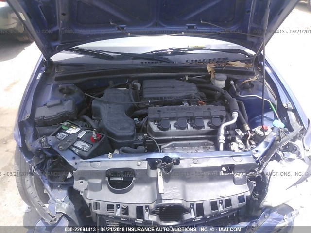 1HGES163X5L023767 - 2005 HONDA CIVIC DX VP 蓝色 照片 10