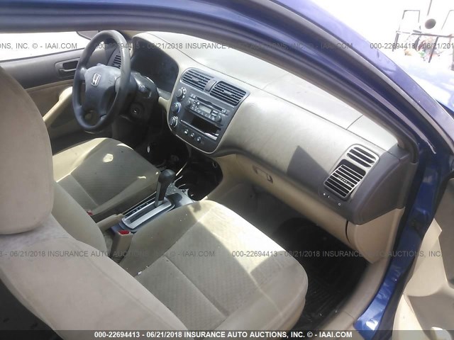 1HGES163X5L023767 - 2005 HONDA CIVIC DX VP 蓝色 照片 5