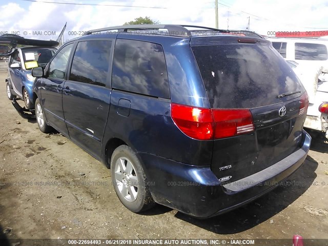 5TDZA23C24S107303 - 2004 TOYOTA SIENNA CE/LE BLUE photo 3