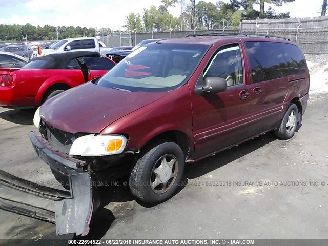 1GHDX03E5YD126180 - 2000 OLDSMOBILE SILHOUETTE RED photo 2