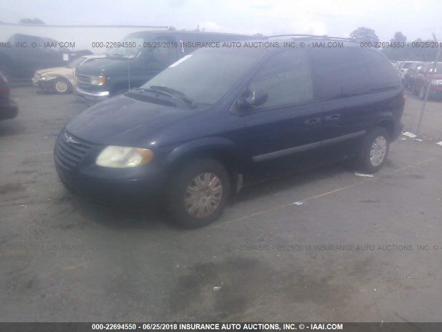 1C4GP45R55B235353 - 2005 CHRYSLER TOWN & COUNTRY  BLUE photo 2