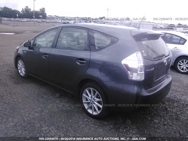 JTDZN3EU5C3050286 - 2012 TOYOTA PRIUS V GRAY photo 3