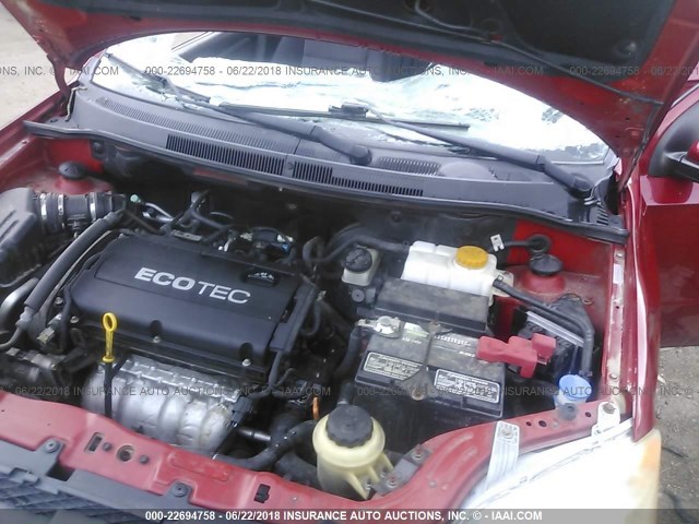 KL1TD56E79B355614 - 2009 CHEVROLET AVEO LS/LT RED photo 10