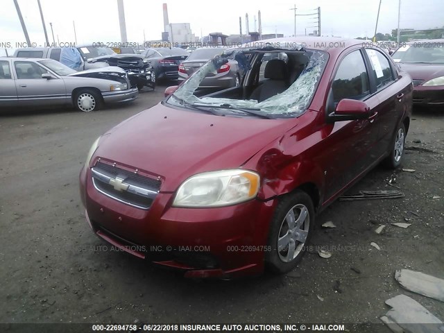 KL1TD56E79B355614 - 2009 CHEVROLET AVEO LS/LT RED photo 2