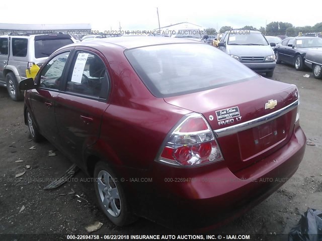 KL1TD56E79B355614 - 2009 CHEVROLET AVEO LS/LT RED photo 3