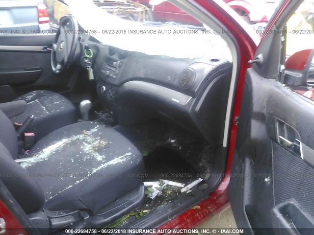 KL1TD56E79B355614 - 2009 CHEVROLET AVEO LS/LT RED photo 5
