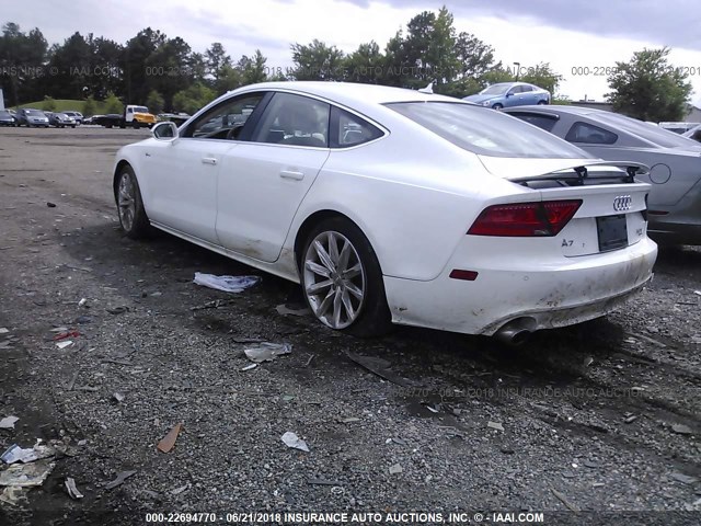 WAUYGAFC3CN131448 - 2012 AUDI A7 PREMIUM PLUS WHITE photo 3