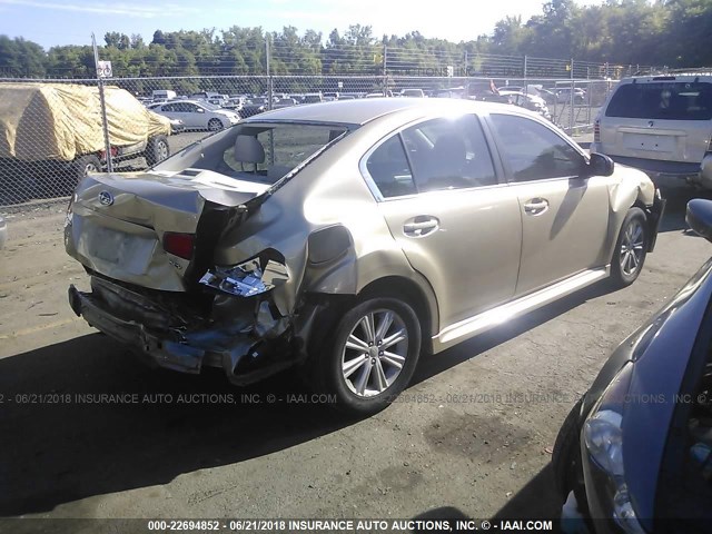 4S3BMBA64A3238669 - 2010 SUBARU LEGACY 2.5I BEIGE photo 4