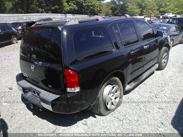 5N1AA08B74N736574 - 2004 NISSAN ARMADA SE/LE BLACK photo 4