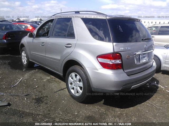 4JGBB86EX7A202459 - 2007 MERCEDES-BENZ ML 350 SILVER photo 3