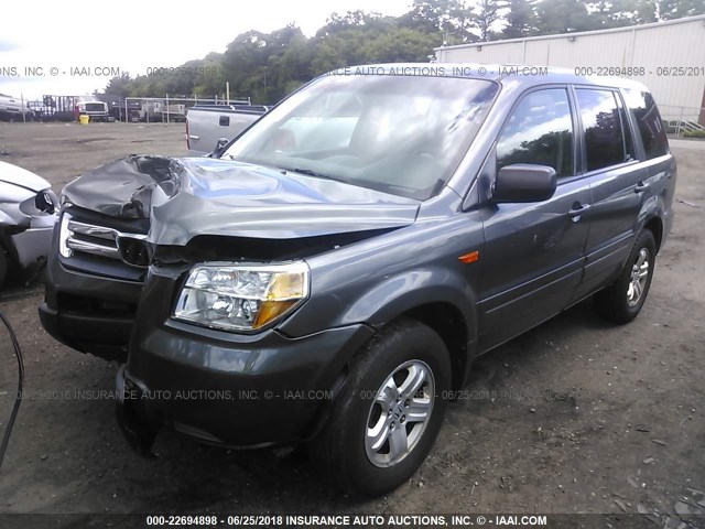 2HKYF18117H535923 - 2007 HONDA PILOT LX GRAY photo 2