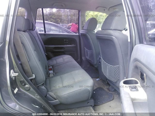 2HKYF18117H535923 - 2007 HONDA PILOT LX GRAY photo 8