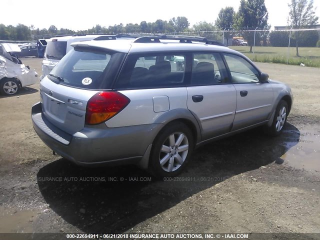 4S4BP61C767342489 - 2006 SUBARU LEGACY OUTBACK 2.5I SILVER photo 4