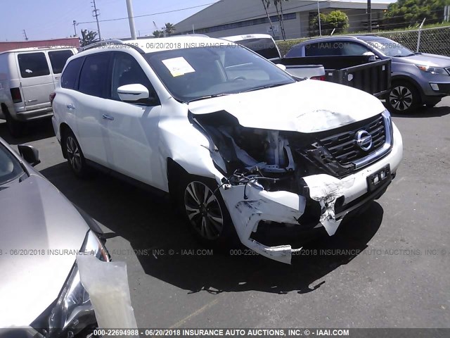 5N1DR2MN4HC683741 - 2017 NISSAN PATHFINDER S/SV/SL/PLATINUM WHITE photo 1