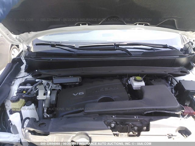 5N1DR2MN4HC683741 - 2017 NISSAN PATHFINDER S/SV/SL/PLATINUM WHITE photo 10