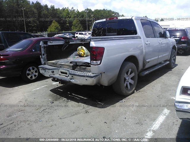 1N6AA07A24N563511 - 2004 NISSAN TITAN XE/SE/LE SILVER photo 4