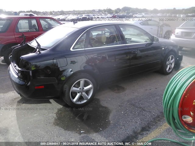 WAUDH78E17A054279 - 2007 AUDI A4 3.2 QUATTRO BLACK photo 4