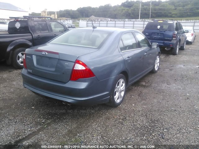 3FAHP0HA7CR206972 - 2012 FORD FUSION SE Mavi fotoğraf 4