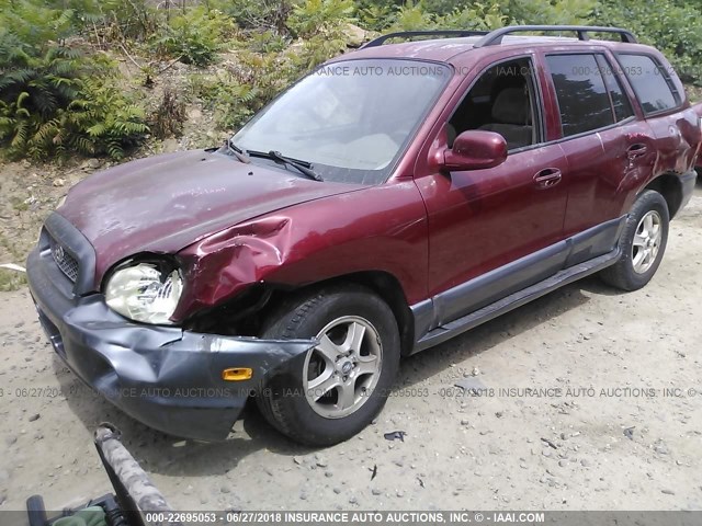 KM8SC13D04U779625 - 2004 HYUNDAI SANTA FE GLS/LX MAROON photo 2