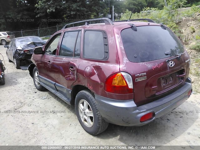 KM8SC13D04U779625 - 2004 HYUNDAI SANTA FE GLS/LX MAROON photo 3