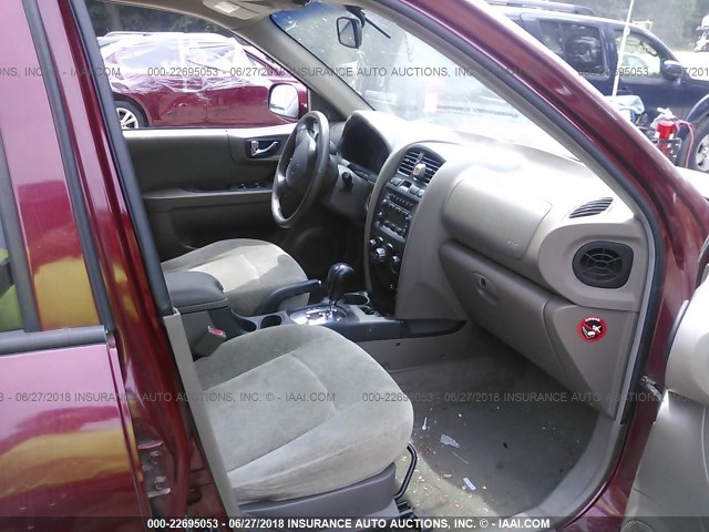 KM8SC13D04U779625 - 2004 HYUNDAI SANTA FE GLS/LX MAROON photo 5