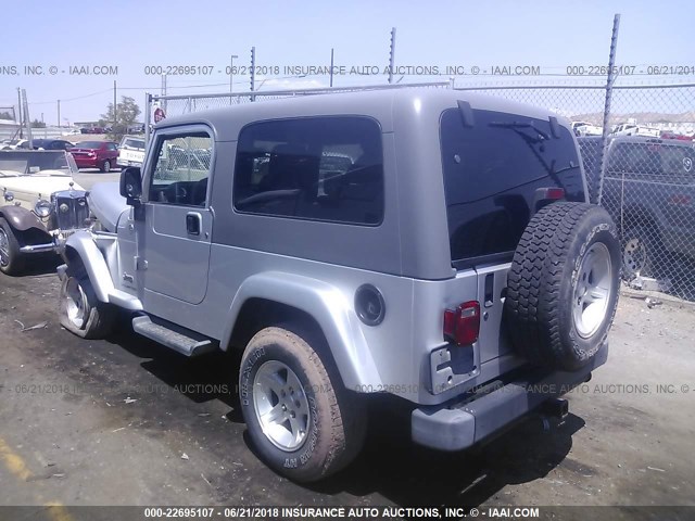 1J4FA44S95P317522 - 2005 JEEP WRANGLER / TJ UNLIMITED SILVER photo 3