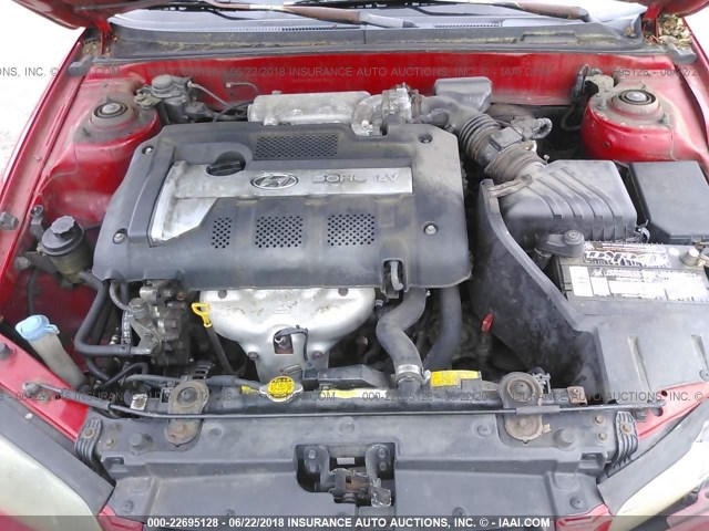 KMHDN46D94U818812 - 2004 HYUNDAI ELANTRA GLS/GT RED photo 10