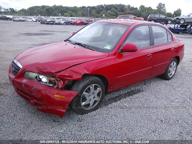 KMHDN46D94U818812 - 2004 HYUNDAI ELANTRA GLS/GT RED photo 2