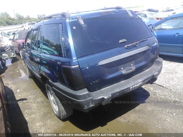 1J4GW48S11C670046 - 2001 JEEP GRAND CHEROKEE LAREDO Dark Blue photo 3