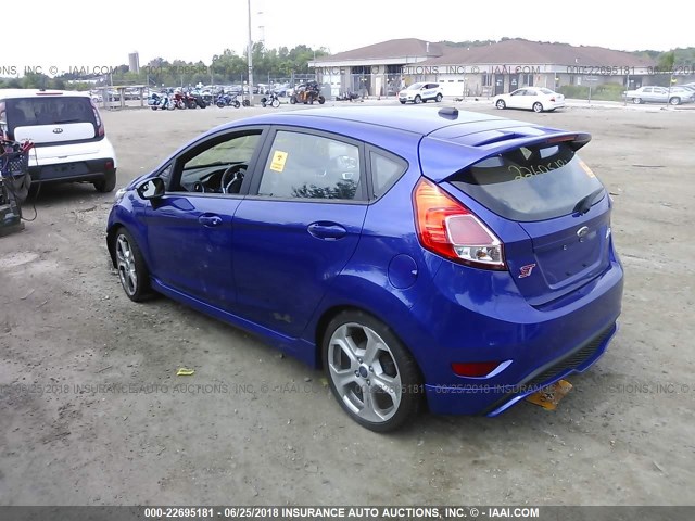 3FADP4GX0FM203005 - 2015 FORD FIESTA ST BLUE photo 3