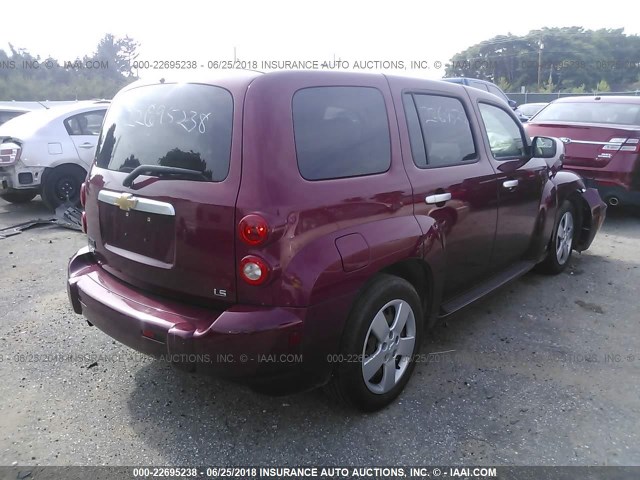 3GNDA13D87S562144 - 2007 CHEVROLET HHR LS მუქწითელი ფოტო 4